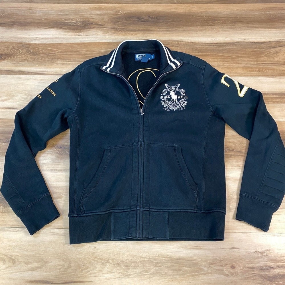 Polo Ralph Lauren Black Watch Team Track Jacket‎ Mens Small Cotton Full Zip #2
